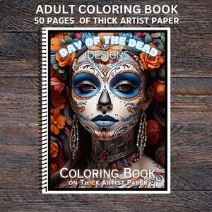 Day of the Dead Designs - Spiral Bound Adult Coloring Book - Thick Artist Pape…